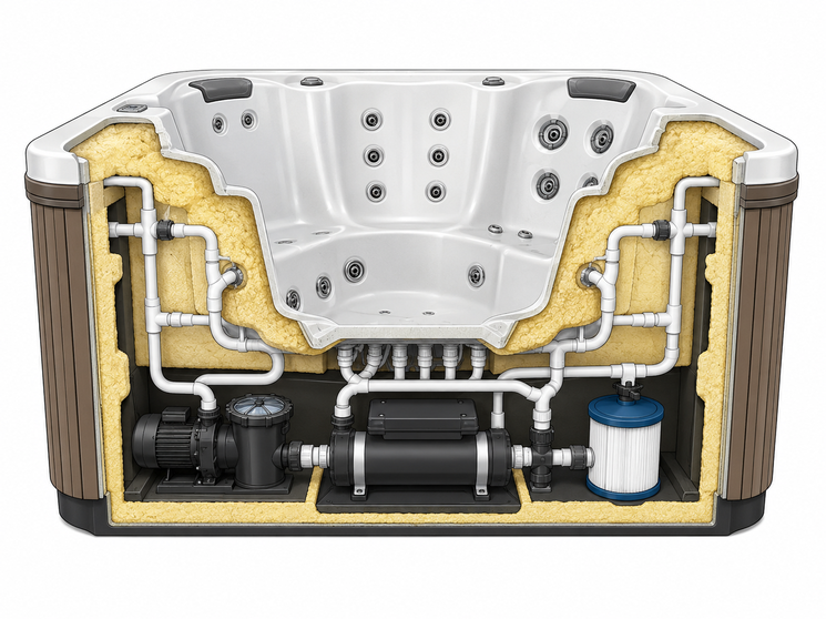 Cutaway to show Insulation on Hot Tub