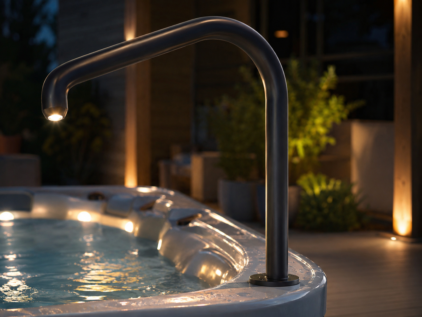 Lighted Handrail on Hot Tub