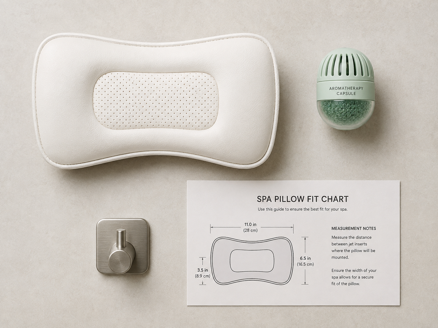Pillows, Aromatherapy and Towel Hooks for Hot Tubs